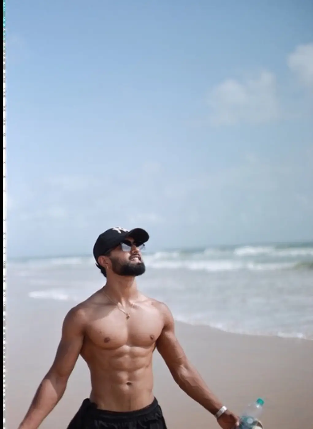 Aman Bisht, founder and head coach of Calisthenics Lab India, on the beach