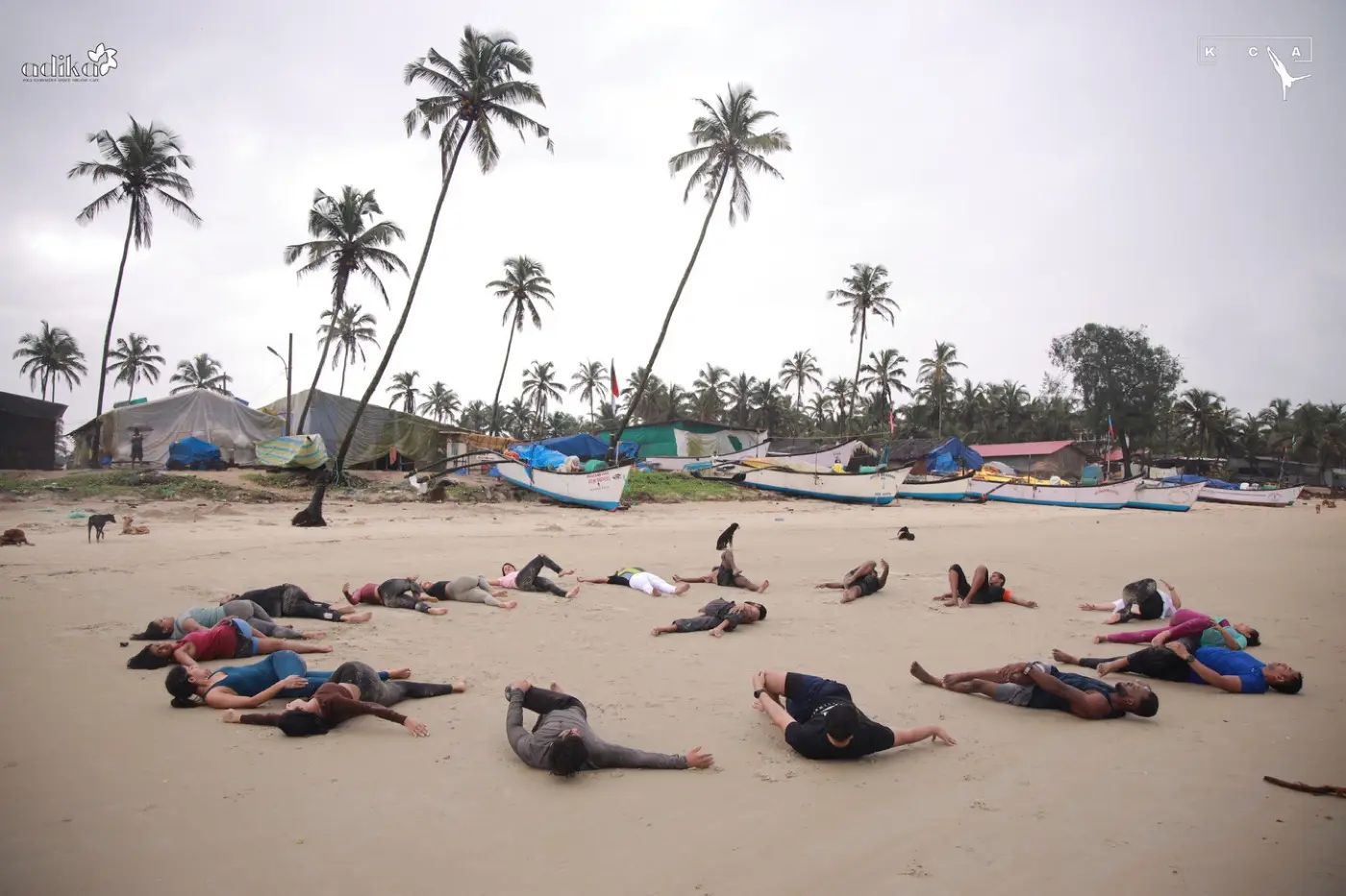 Group on the beachfront in North Goa